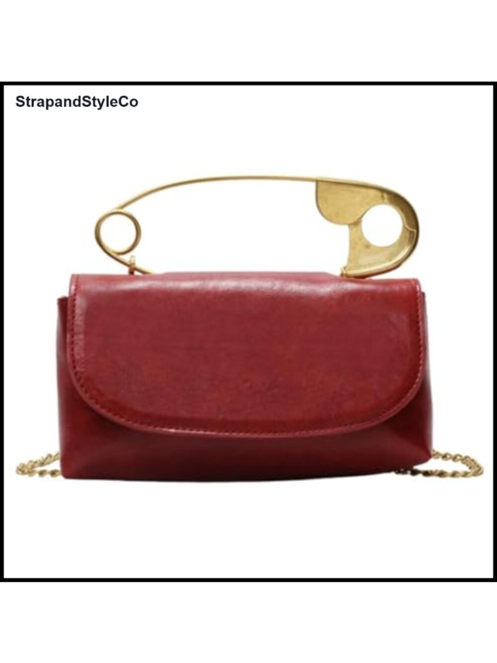 Faux Leather Tote Bag Chain Strap Crossbody Shoulder Handbag Purse